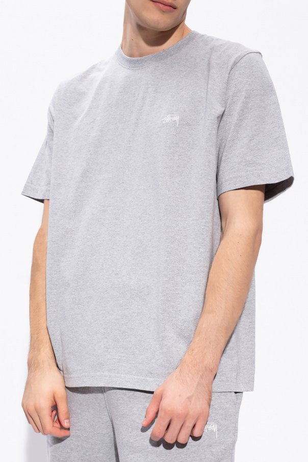 Stussy Logo - White cotton long-sleeved T-shirt from